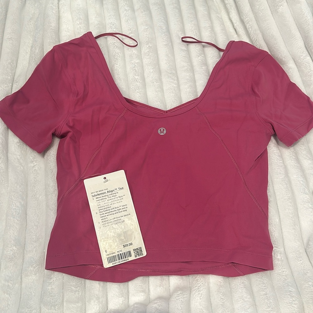 🩷🍋 Lululemon Align Tee T-Shirt Pink Lychee